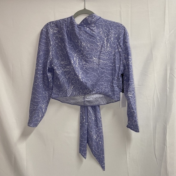 ASTR The Label Draped Bow Back Crop Top Purple Size XS NWT - Picture 3 of 7